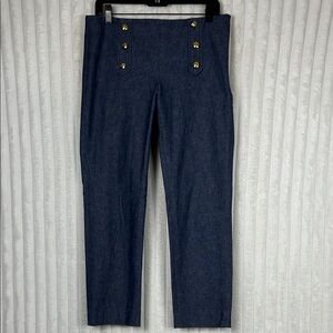 Banana Republic blue Sloan Sailor gold-tone buttons cropped nautical pants 8